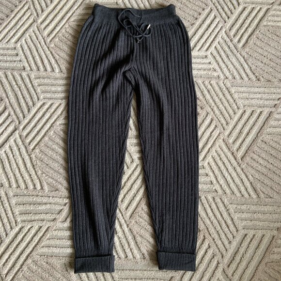 Free People Intimately Around the Clock Knit Jogger Pants Charcoal Size L - Picture 6 of 12